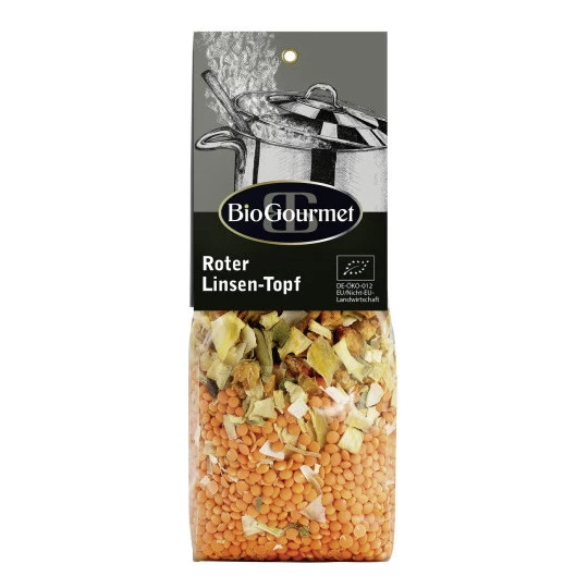 Bio Gourmet Roter Linsen-Topf 250G 1 Bio Gourmet Roter Linsen-Topf 250G