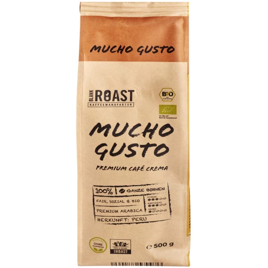 Blank Roast Mucho Gusto Crema Bohnen 500G 1 Blank Roast Mucho Gusto Crema Bohnen 500G