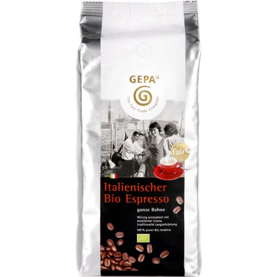 Fairtrade Italienischer Bio Espresso Ganze Bohnen 1KG 1 Fairtrade Italienischer Bio Espresso Ganze Bohnen 1KG